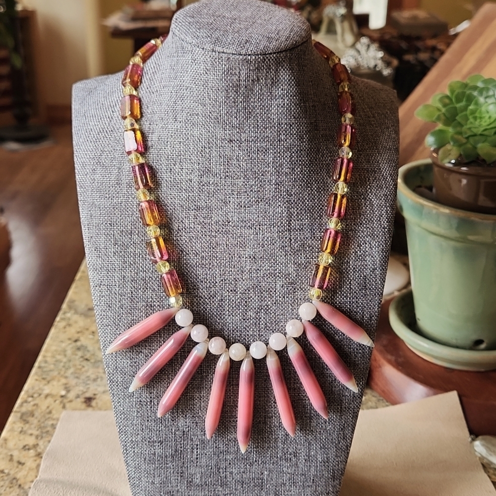 Artisan made tribal inspired necklace.